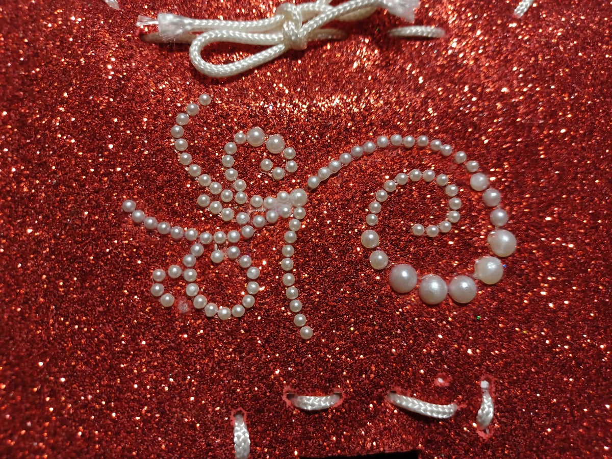 Glittery Red/Pearl Beads Car Visor - Dot's Car Visors