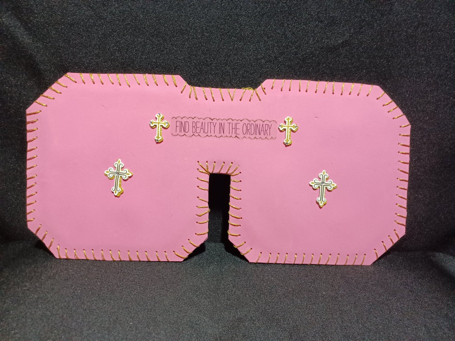 Pink with Crosses Car Visor - Dot's Car Visors