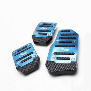 3Pcs/Set Universal Aluminum Manual Transmission Non-Slip Car Pedal Cover Set Kit Pedals Red Blue Silver Car Vehicle Sports Accelerator Brake No Drill Non-Slip Performance Car Rest Pedal Brake Auto Sports Gas Fuel Petrol Clutch Brake Pad Auto Accessories - Dot's Car Visors