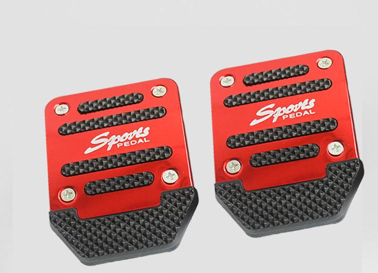 3Pcs/Set Universal Aluminum Manual Transmission Non-Slip Car Pedal Cover Set Kit Pedals Red Blue Silver Car Vehicle Sports Accelerator Brake No Drill Non-Slip Performance Car Rest Pedal Brake Auto Sports Gas Fuel Petrol Clutch Brake Pad Auto Accessories - Dot's Car Visors