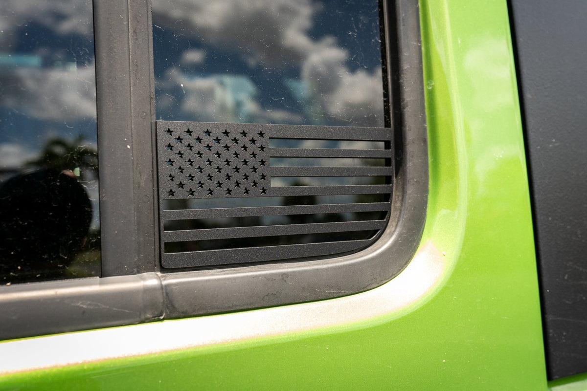 Acrylic Rear Window Flags - 2018+ Wrangler JL / 2020+ Gladiator JT - Dot's Car Visors