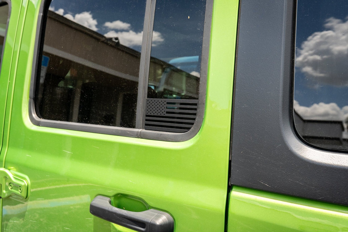 Acrylic Rear Window Flags - 2018+ Wrangler JL / 2020+ Gladiator JT - Dot's Car Visors