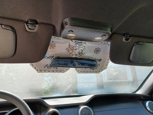Black & Silver Car Visor - Dot's Car Visors