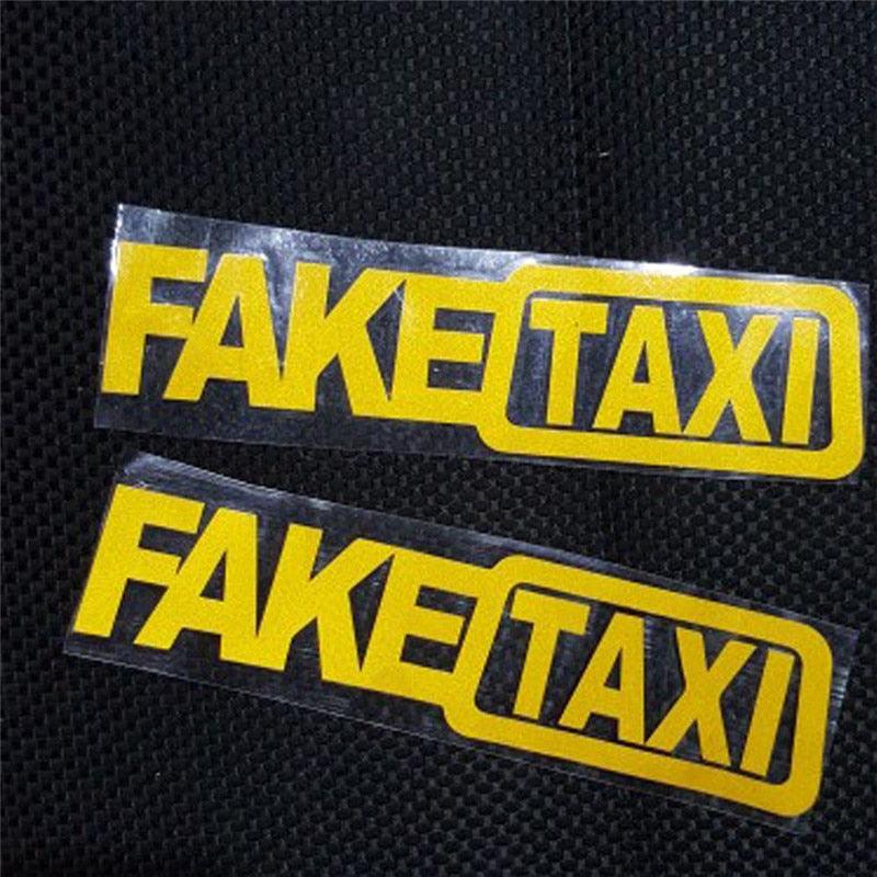 Fake Taxi Sticker Decal Funny Vinyl Car Bumper Funny FAKE TAXI Car Auto Sticker Fake Taxi Decal Self Adhesive Vinyl Universal Car Fake Taxi Reflective Window Vehicle Body Sticker Decal Auto Accessories - Dot's Car Visors