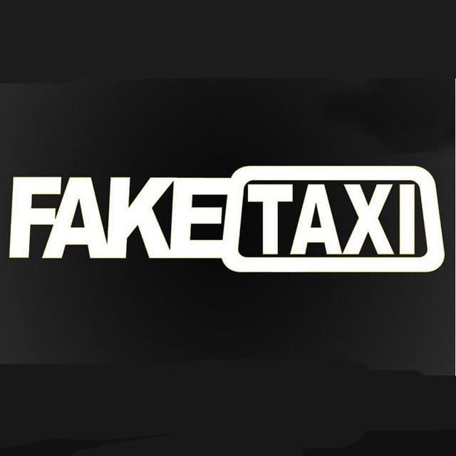 Fake Taxi Sticker Decal Funny Vinyl Car Bumper Funny FAKE TAXI Car Auto Sticker Fake Taxi Decal Self Adhesive Vinyl Universal Car Fake Taxi Reflective Window Vehicle Body Sticker Decal Auto Accessories - Dot's Car Visors