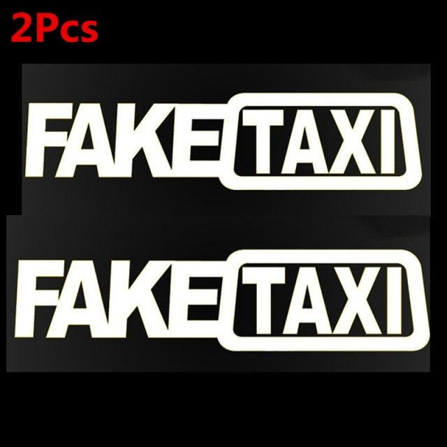 Fake Taxi Sticker Decal Funny Vinyl Car Bumper Funny FAKE TAXI Car Auto Sticker Fake Taxi Decal Self Adhesive Vinyl Universal Car Fake Taxi Reflective Window Vehicle Body Sticker Decal Auto Accessories - Dot's Car Visors