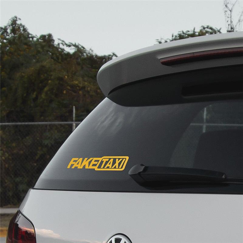 Fake Taxi Sticker Decal Funny Vinyl Car Bumper Funny FAKE TAXI Car Auto Sticker Fake Taxi Decal Self Adhesive Vinyl Universal Car Fake Taxi Reflective Window Vehicle Body Sticker Decal Auto Accessories - Dot's Car Visors
