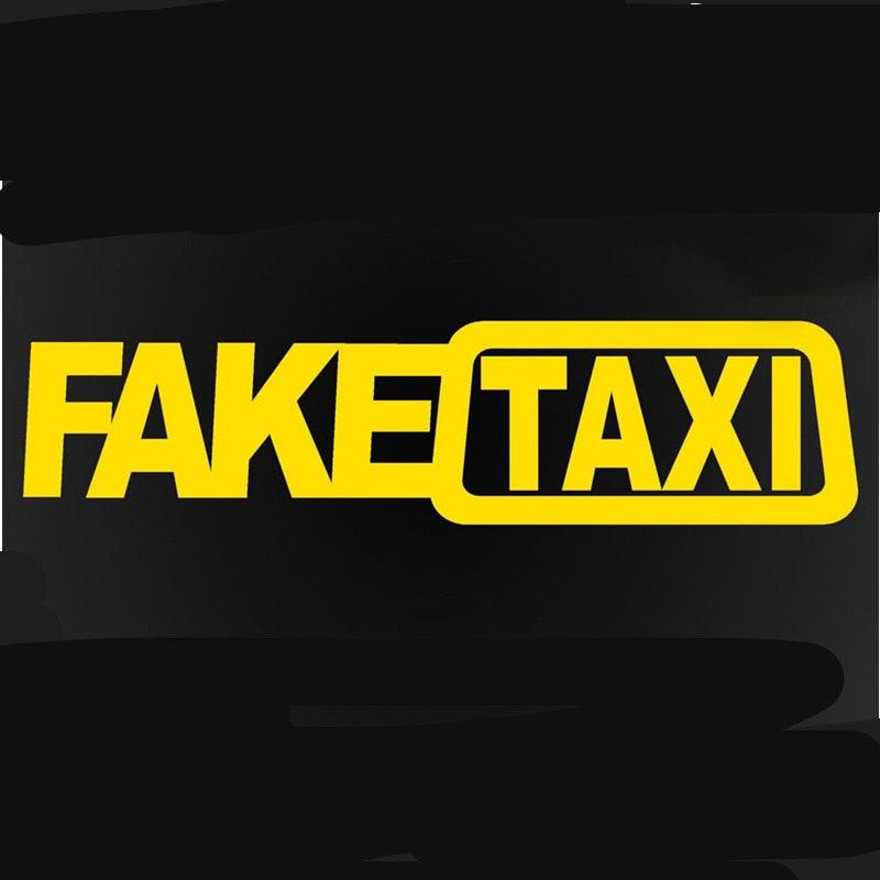 Fake Taxi Sticker Decal Funny Vinyl Car Bumper Funny FAKE TAXI Car Auto Sticker Fake Taxi Decal Self Adhesive Vinyl Universal Car Fake Taxi Reflective Window Vehicle Body Sticker Decal Auto Accessories - Dot's Car Visors