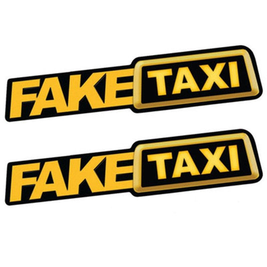 Fake Taxi Sticker Decal Funny Vinyl Car Bumper Funny FAKE TAXI Car Auto Sticker Fake Taxi Decal Self Adhesive Vinyl Universal Car Fake Taxi Reflective Window Vehicle Body Sticker Decal Auto Accessories - Dot's Car Visors