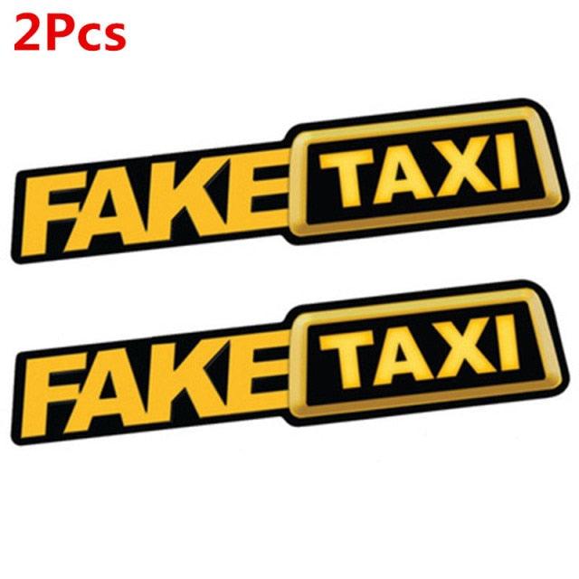 Fake Taxi Sticker Decal Funny Vinyl Car Bumper Funny FAKE TAXI Car Auto Sticker Fake Taxi Decal Self Adhesive Vinyl Universal Car Fake Taxi Reflective Window Vehicle Body Sticker Decal Auto Accessories - Dot's Car Visors
