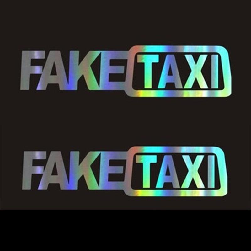 Fake Taxi Sticker Decal Funny Vinyl Car Bumper Funny FAKE TAXI Car Auto Sticker Fake Taxi Decal Self Adhesive Vinyl Universal Car Fake Taxi Reflective Window Vehicle Body Sticker Decal Auto Accessories - Dot's Car Visors