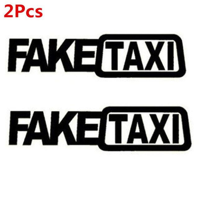 Fake Taxi Sticker Decal Funny Vinyl Car Bumper Funny FAKE TAXI Car Auto Sticker Fake Taxi Decal Self Adhesive Vinyl Universal Car Fake Taxi Reflective Window Vehicle Body Sticker Decal Auto Accessories - Dot's Car Visors
