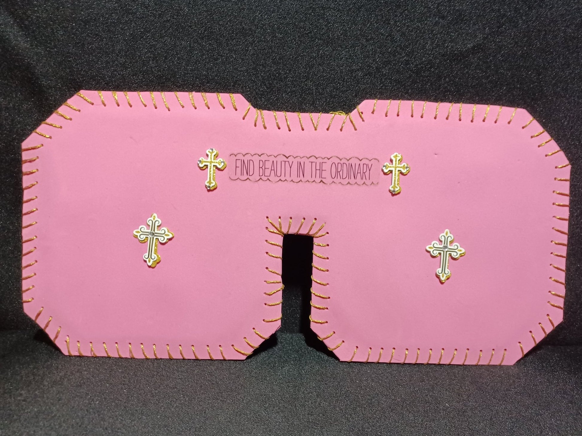 Pink with Crosses Car Visor - Dot's Car Visors