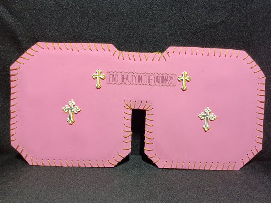 Pink with Crosses Car Visor - Dot's Car Visors