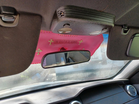 Pink with Crosses Car Visor - Dot's Car Visors