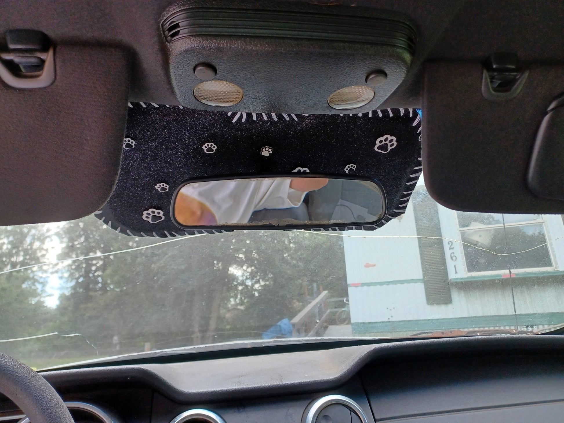 Puppy Paw Print Car Visor – Dog Lover Handmade Sunshade by Dot's Car Visors