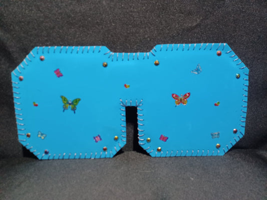 Stylish Blue Butterfly Car Visor With Sparkling Gems for Sun Protection & Unique Design - Dot's Car Visors